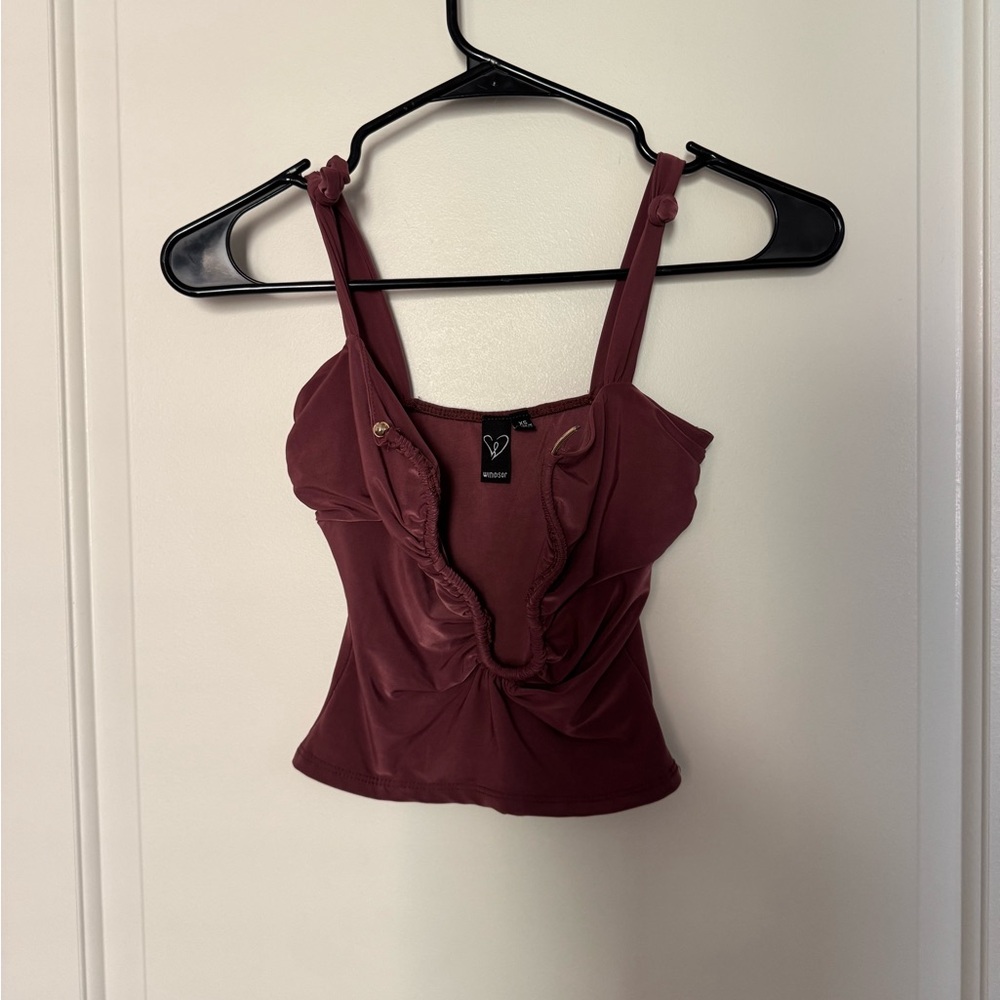 Windsor Pink Fitted Crop Tank Top